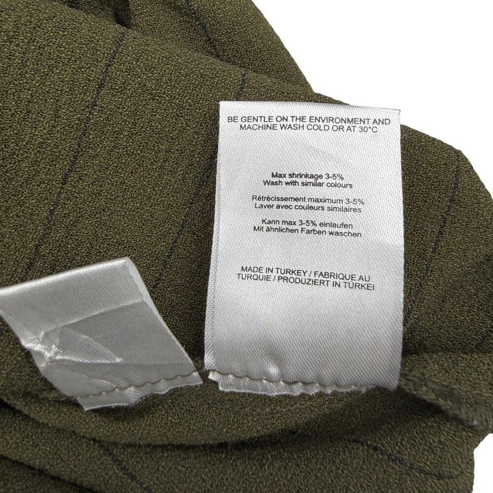 GANNI Clark Bell Sleeve Top in Olive Green Size 10 - Picture 5 of 7